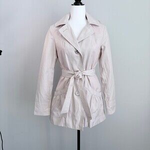 Esprit Short Trench Coat Office Outerwear Minimalistic Neutral Beige Women's S
